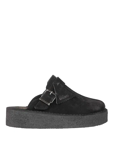 Clarks Leather Mules In Black
