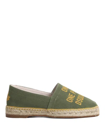 Dsquared2 Canvas Espadrilles In Green