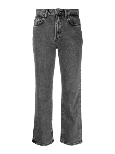 Seven Cropped Denim Jeans In Grey