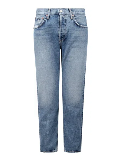 Agolde Jeans Dritti Crop In Blue