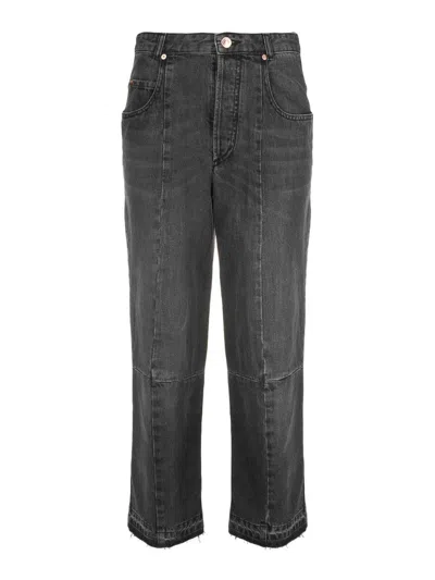 Isabel Marant Cropped Straight-leg Jeans In Black