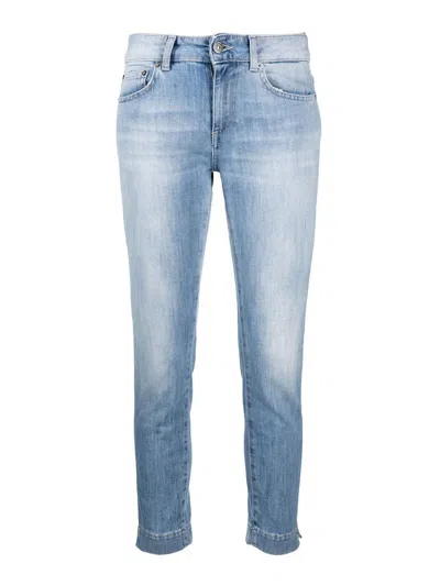 Dondup Faded Slim Fitted Jeans In Blue