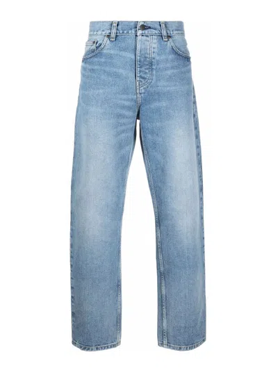 Carhartt High Waist Straight Leg Denim Jeans In Light Blue