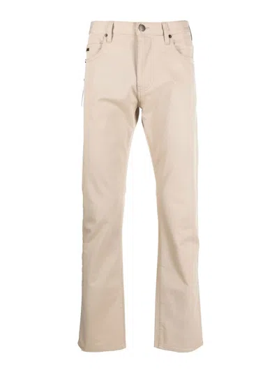 Emporio Armani Denim Cotton Jeans In Beige