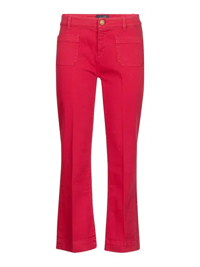 Seafarer Cropped Flare Trousers In Red
