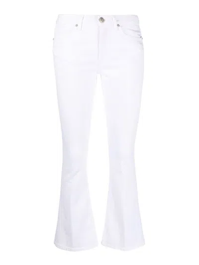 Dondup Flared-cuff Cropped Jeans In White