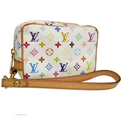 Pre-owned Louis Vuitton Trousse Wapity Pouch White Leather Clutch Bag ()