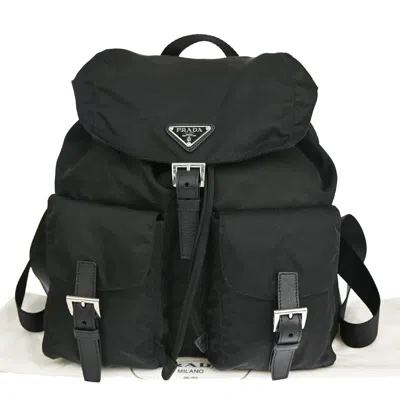 Prada Tessuto Black Synthetic Backpack Bag ()