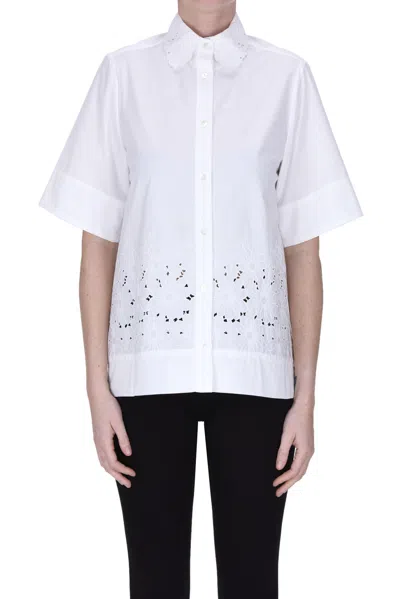 P.a.r.o.s.h Lace Inserts Shirt In White