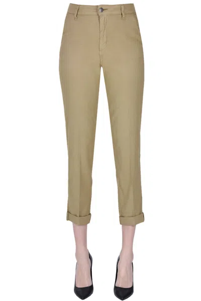 Cigala's Linen And Cotton Chino Trousers In Camel