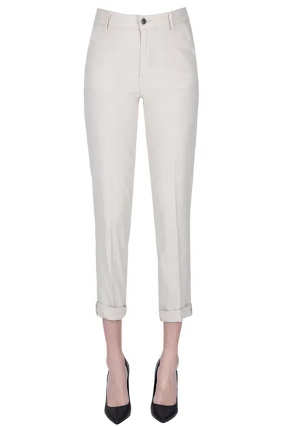 Cigala's Linen And Cotton Chino Trousers In Beige