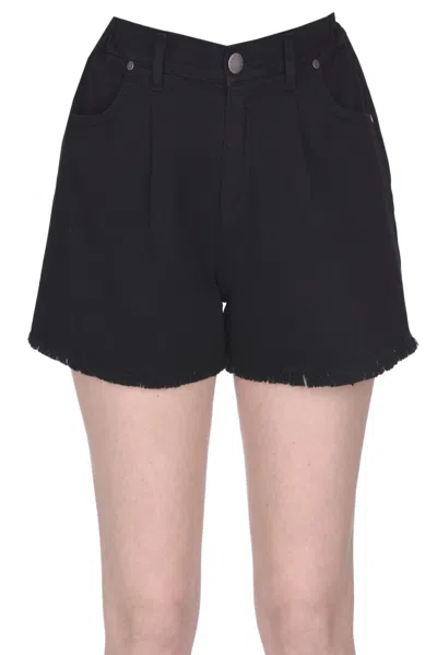 Federica Tosi Denim Shorts With Darts In Black