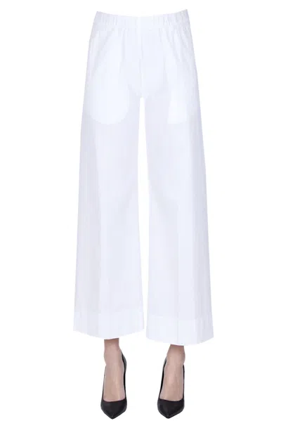 True Nyc Cotton Trousers In Ivory