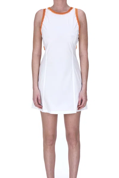 Moschino Boutique Cotton Mini Dress In White