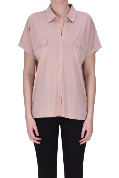 Majestic Lyocell And Cotton Shirt In Cipria