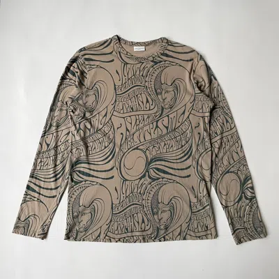 Pre-owned Dries Van Noten A/w 17 ‘psychedelic' Print Long Sleeve T Shirt In Tan