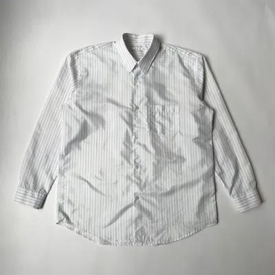 Pre-owned Our Legacy Striped Nylon Boxy Fit Shirt In White/black
