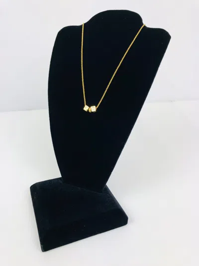 Pre-owned Dior Dice Necklace In Gold