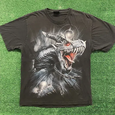 Pre-owned Animal Tee X Vintage Chain Dragon Vintage Medieval Fantasy T-shirt In Black
