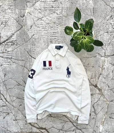 Pre-owned Polo Ralph Lauren X Vintage Polo Ralph Laurent France Chief Keef Polo T-shirt Tee In White