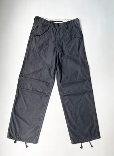 Pre-owned Comme Des Garçons Homme Deux A/w 09 Wide Leg Cargo Trousers In Washed Dark Grey