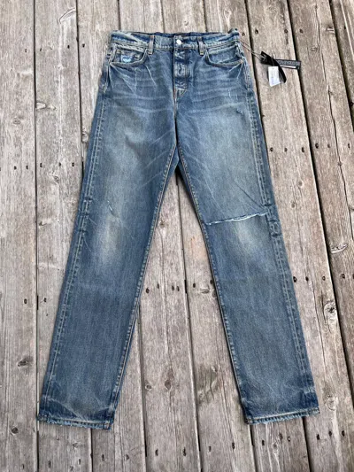 Pre-owned Amiri Straight Fit Slit Denim Jeans Indigo Clay