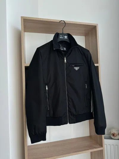 Pre-owned Adidas X Prada Adidas Prada Nylon Black Full Zip Treck Jacket