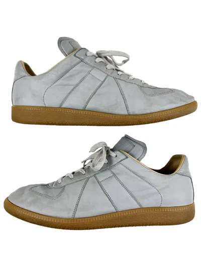 Pre-owned Maison Margiela Grey Leather Replica Gat Sneakers