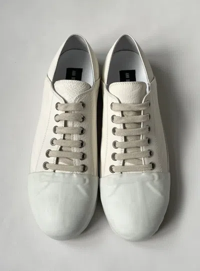 Pre-owned Ann Demeulemeester Early 2010s Dipped Front Sneakers In Sail White