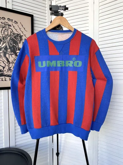 Pre-owned Umbro X Vintage Umbro Center Logo Barcelona Sweatshirt In Blue/red
