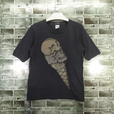 Pre-owned Vintage Scary Soft Corn Skull Ice Cream Ringer Tee 502-20 In Black