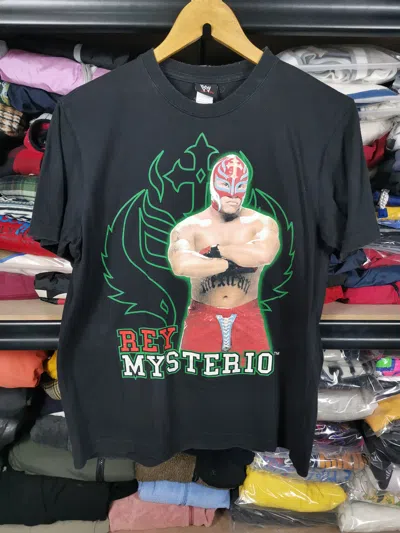 Pre-owned Vintage X Wwe Vintage 90's Wwe Rey Mysterio Tshirt In Black