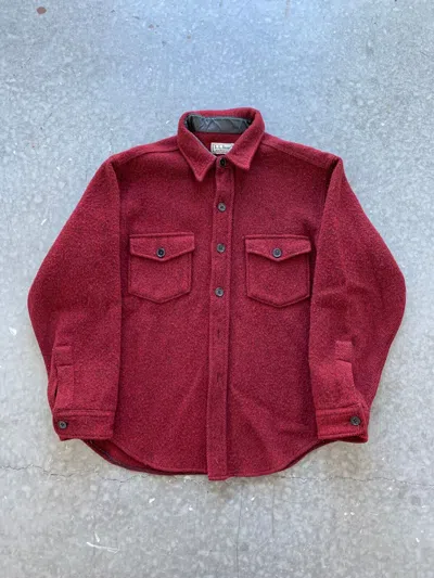Pre-owned L L Bean X Vintage Crazy Vintage 90's Ll Bean Wool Shirt Jacket In Black/red