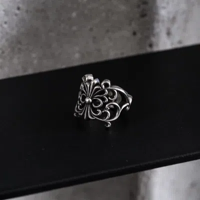 Pre-owned Chrome Hearts Kh Butterfly Ring In Silver