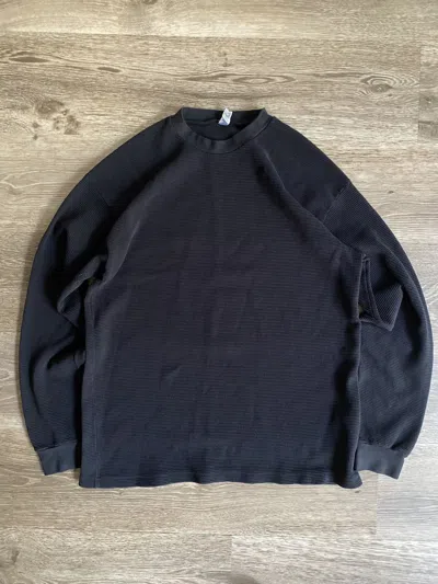 Pre-owned Blank X Los Angeles Apparel Sample Thermal Longsleeve Shirt In Black