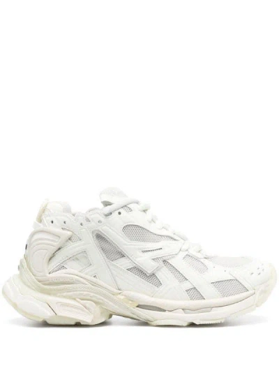 Pre-owned Balenciaga O1s1rm0823 Caged Mesh Runner Sneakers White / Glow