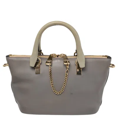 Chloé Grey/beige Leather Small Baylee Tote