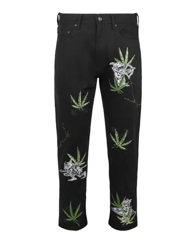 Off-white Weed Skate Fit Jeans In Black