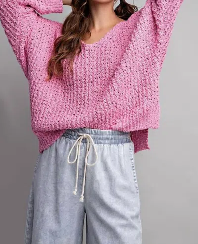 Eesome Isla Knit Sweater In Baby Pink