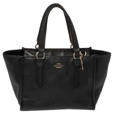 Coach Textured Leather Crosby Tote In Black