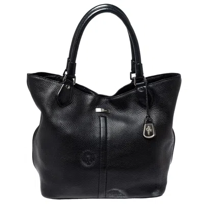 Cole Haan Grained Soft Leather Tote In Black