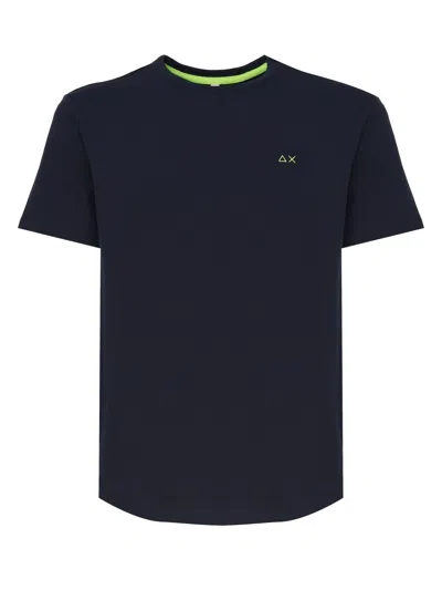 Sun 68 T-shirt With Logo In Navy Blue