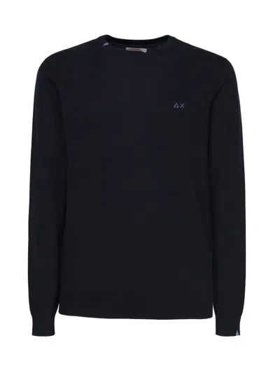 Sun 68 Sweater With Logo In Navy Blue