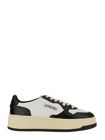 Autry Medalist Platform Low Sneakers In White
