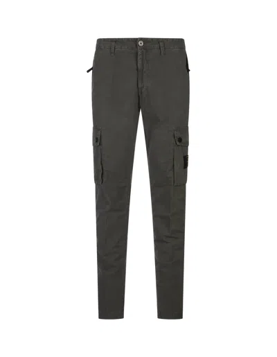 Stone Island Green Cargo Trousers With Old Effect