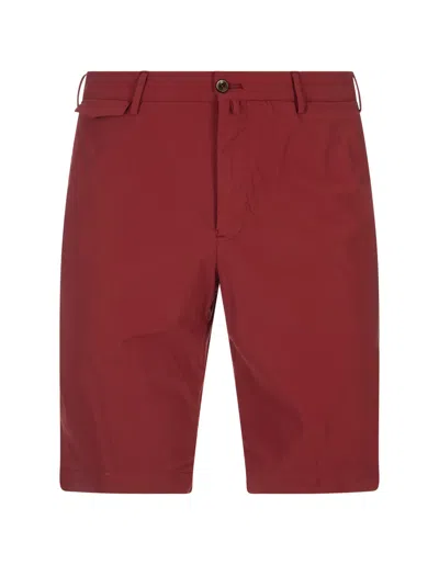 Pt Bermuda Red Stretch Cotton Shorts