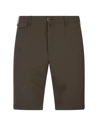 Pt Bermuda Brown Stretch Cotton Shorts