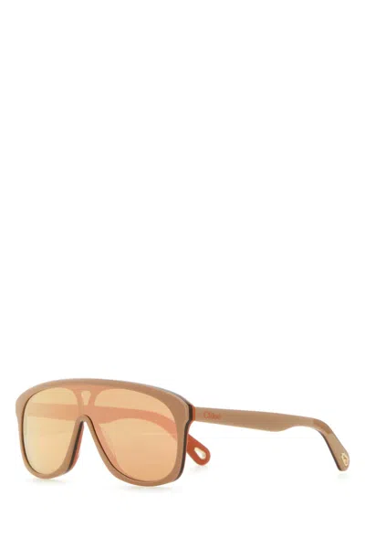 Chloé Skin Pink Acetate Jasper Sunglasses In Brown