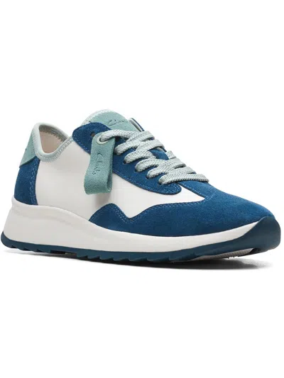Clarks Dashlite Lo Womens Leather Lifestyle Casual And Fashion Sneakers In Blue