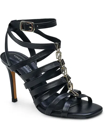 Vince Camuto Aloninna Womens Leather Strappy Heels In Black